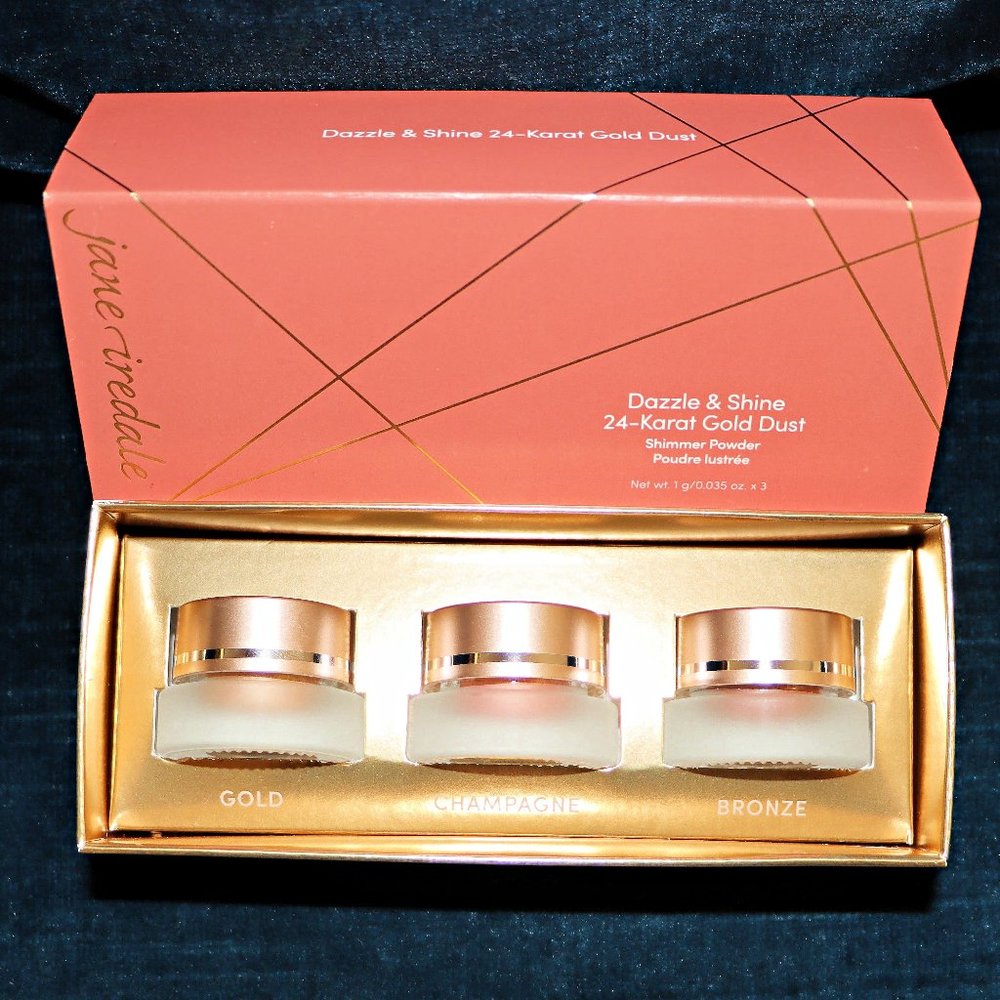Jane Iredale Dazzle & Shine 24-Karat Gold Dust Shimmer Powder Trio